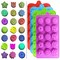 4 Pieces Flower Shape Chocolate Candy Molds Set,DanziX Silicone 15 Cavity Baking Mold Ice Cube Tray for Wedding,Festival,Parties and DIY Crafts-Green,Blue,Red and Purple